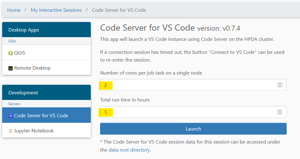 Portal VS Code allocation