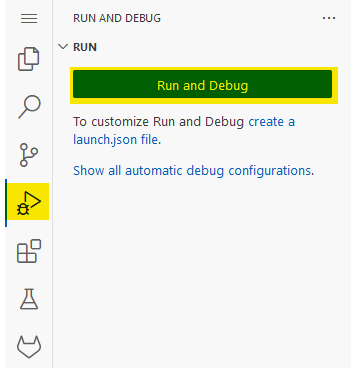 Portal VS Code rund and debug